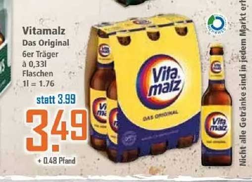 Vitamalz Das Original 6er Träger à 0,33l Flaschen