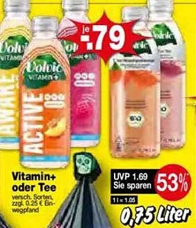 Vitamin+ oder Tee - verschiedene Sorten