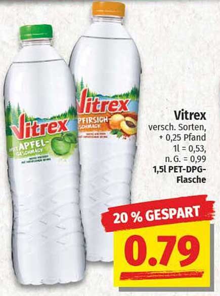 Vitrex Mineralwasser in verschiedenen Geschmacksrichtungen