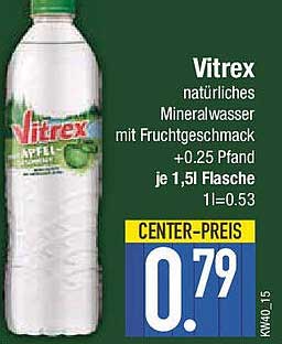 Vitrex natürliches Mineralwasser mit Fruchtgeschmack