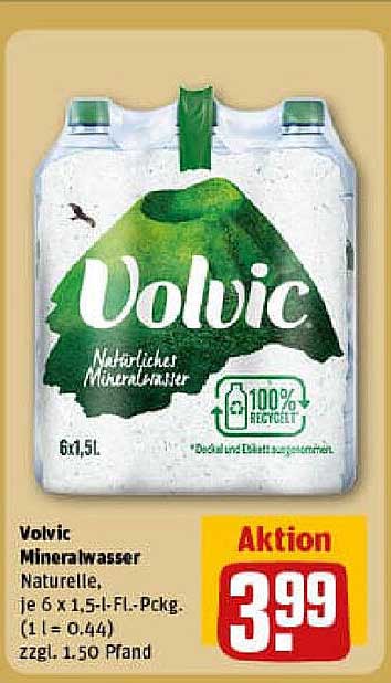 Volvic Mineralwasser Naturelle 6 x 1,5 l