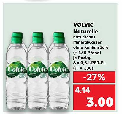 VOLVIC Natürliches Mineralwasser – 6 x 0,5 l PET-Flasche