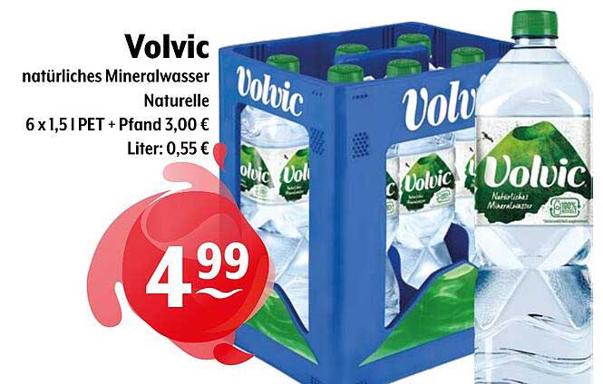 Volvic natürliches Mineralwasser - 6 x 1,5 l PET