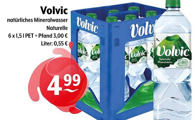 Volvic natürliches Mineralwasser 6 x 1,5 l PET