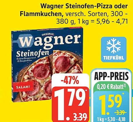 Wagner Steinofen-Pizza oder Flammkuchen, verschieden Sorten, 300 - 380 g