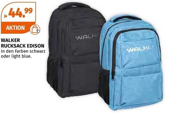 WALKER RUCKSACK EDISON in schwarz oder light blue