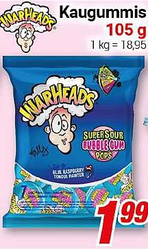 Warheads Kaugummis 105 g