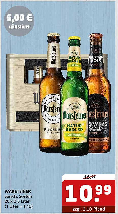 WARSTEINER verschiedene Sorten 20 x 0,5 Liter