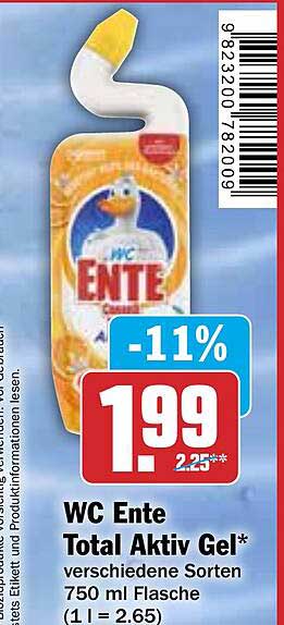 WC Ente Total Aktiv Gel 750 ml - verschiedene Sorten