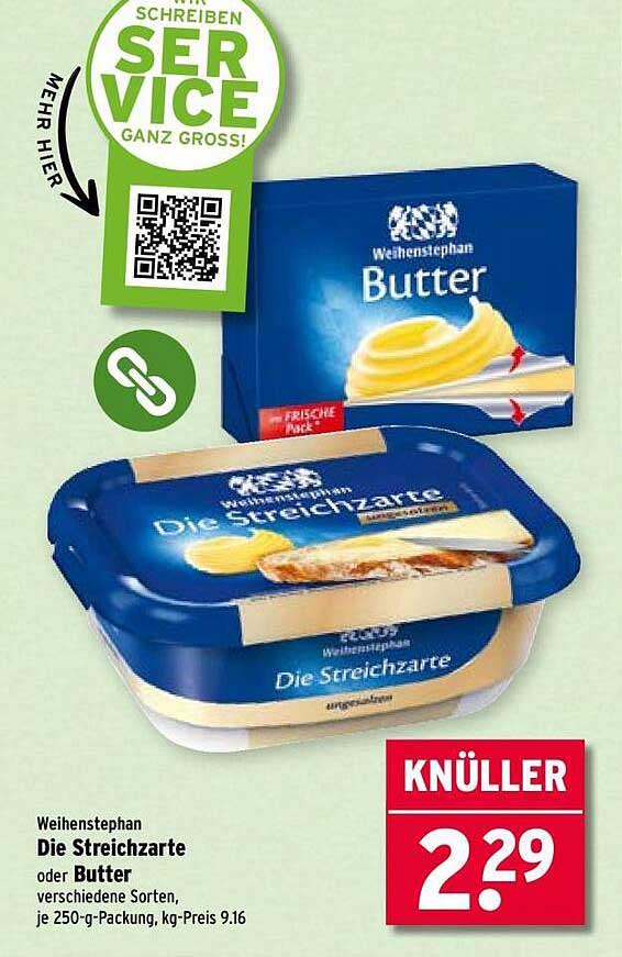 Weihenstephan Die Streichzarte oder Butter 250 g