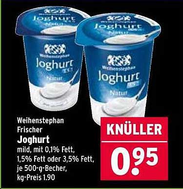 Weihenstephan Frischer Joghurt mild, 500-g-Becher