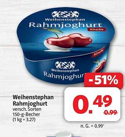 Weihenstephan Rahmjoghurt Kirsch 150-g-Becher
