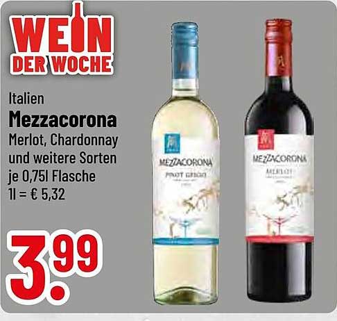 Wein der Woche: Mezzacorona - Merlot, Chardonnay und weitere Sorten