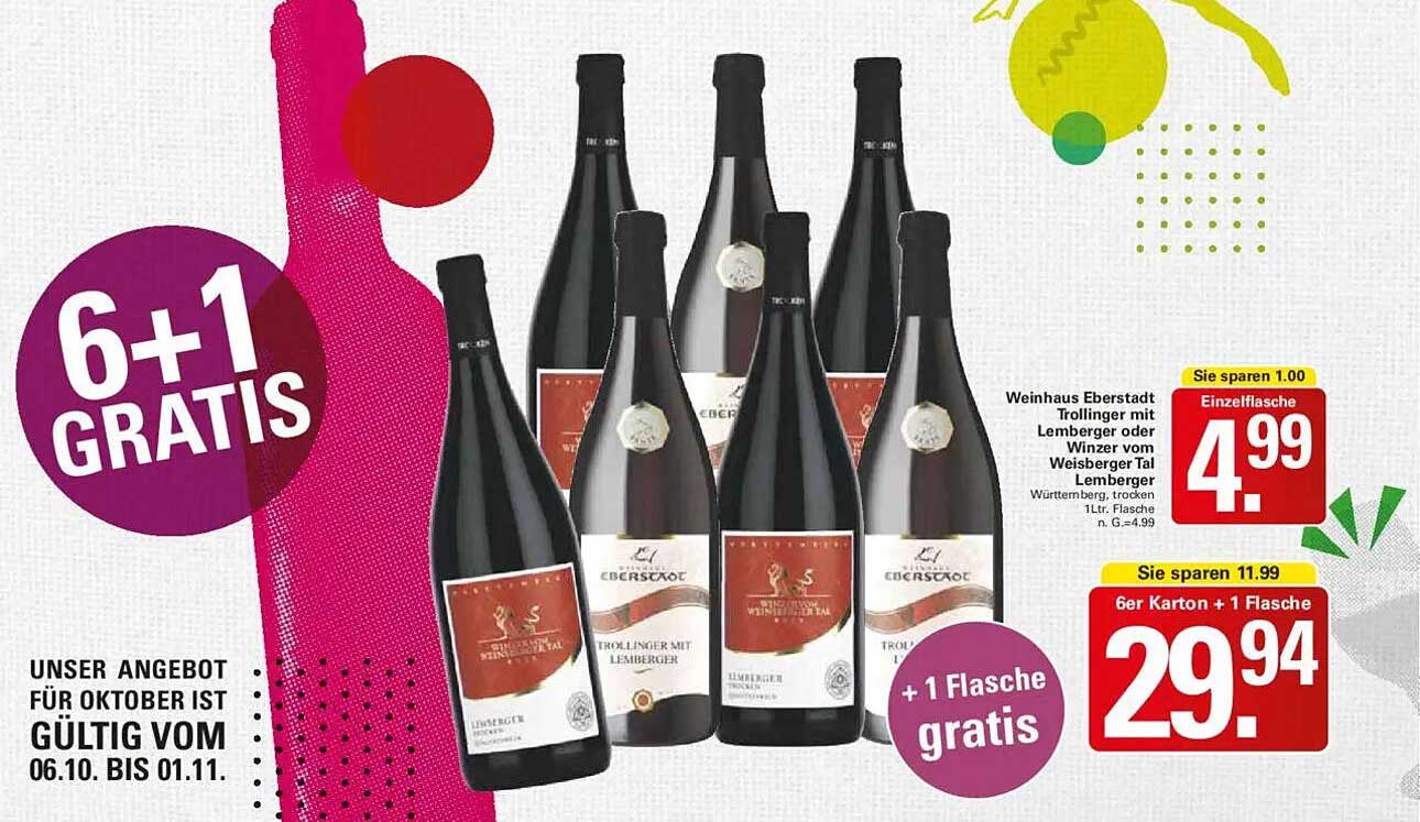 Weinhaus Eberstadt Trollinger mit Lemberger oder Winzer vom Weisberger Tal Lemberger (1L, trocken)