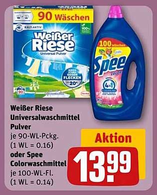 Weißen Riese Universalwaschmittel Pulver oder Spee Colorwaschmittel