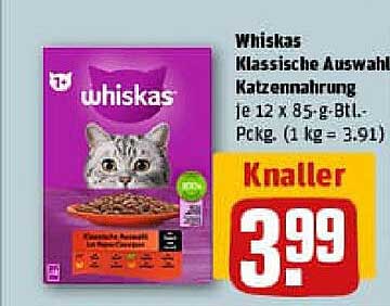 Whiskas Klassische Auswahl Katzennahrung 12 x 85 g