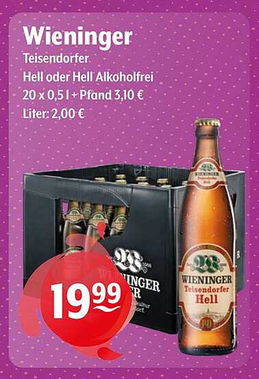 Wieninger Teisendorfer Bier - Hell oder Hell Alkoholfrei
