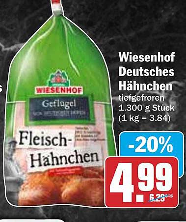 Wiesenhof Deutsches Hähnchen 1.300 g - Tiefgefroren