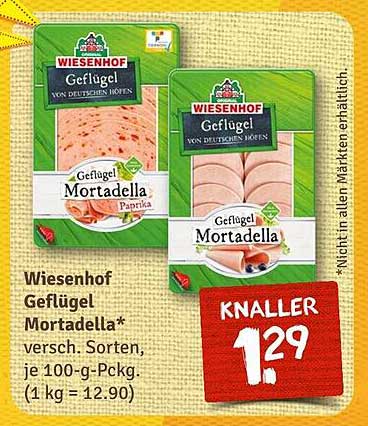 Wiesenhof Geflügel Mortadella, verschiedene Sorten