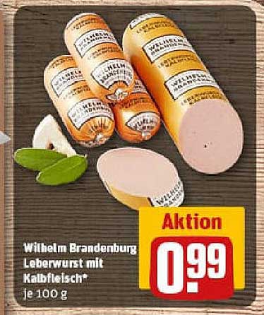 Wilhelm Brandenburg Leberwurst mit Kalbfleisch* je 100 g