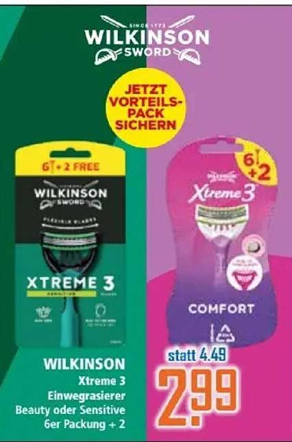 Wilkinson Xtreme 3 Einwegrasierer 6er Packung + 2