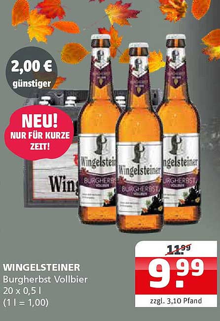 WINGELSTEINER Burgherbst Vollbier 20 x 0,5 l