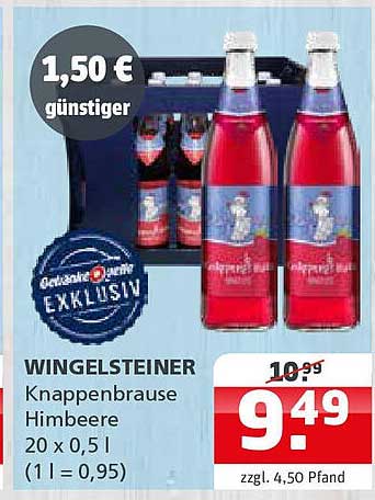 WINGELSTEINER Knappenbrause Himbeere 20 x 0,5 l