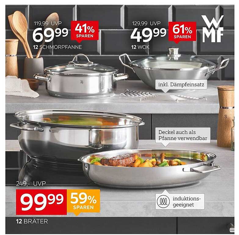 WMF Kochgeschirr Set: Schmorpfanne, Wok und Bräter im Angebot