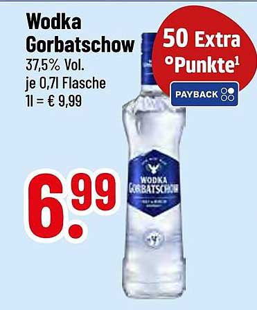 Wodka Gorbatschow 0,7 l Flasche zum Sonderpreis