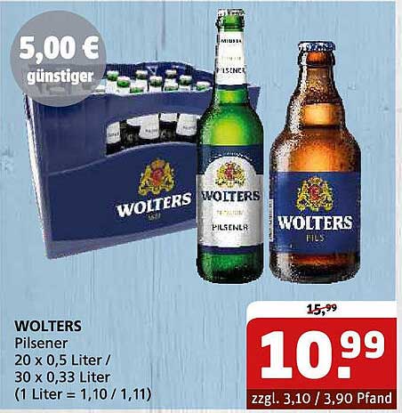 WOLTERS Pilsener 20 x 0,5 Liter / 30 x 0,33 Liter