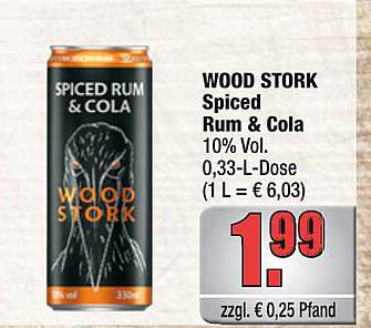 WOOD STORK Spiced Rum & Cola 0,33 L Dose