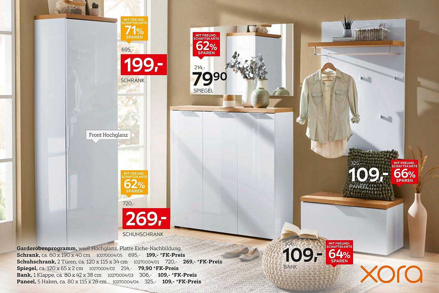 XXXLutz Garderobenprogramm in Hochglanz – Schrank, Spiegel, Panel und Bank