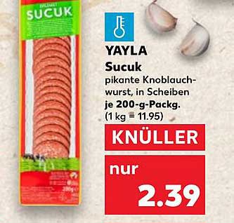 YAYLA Suçuk - pikante Knoblauchwurst in Scheiben