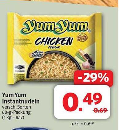 Yum Yum Instantnudeln - Chicken Geschmack