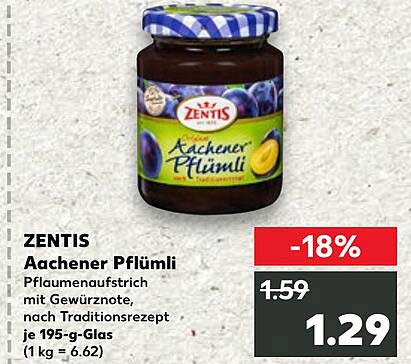 ZENTIS Aachener Pflümli - Pflaumenaufstrich mit Gewürznote