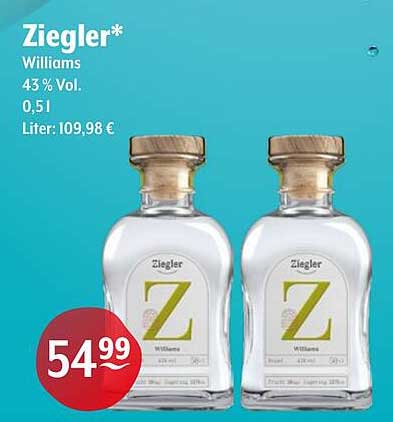 Ziegler Williams 0,5 L - 43 % Vol.