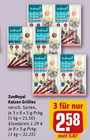 ZooRoyal Katzen Grillies - 3 für nur 2,58 €