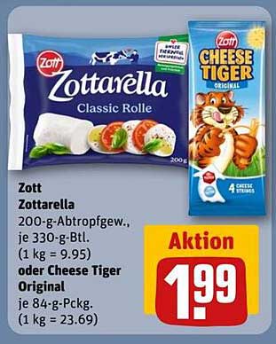 Zott Zottarella Classic Rolle oder Cheese Tiger Original