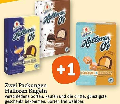 Zwei Packungen Halloren Kugeln, die dritte günstigste geschenkt!