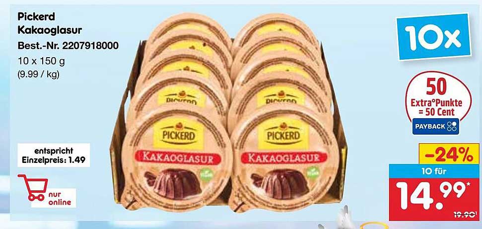 10er Packung Pickerd Kakaoglasur – Ideal für naschhafte Momente