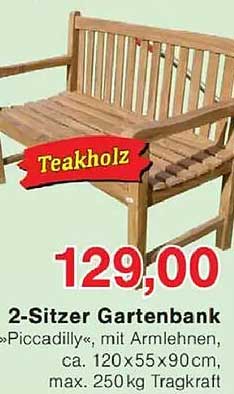 2-Sitzer Gartenbank »Piccadilly« aus Teakholz