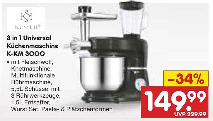 3 in 1 Universal Küchenmaschine K-KM 3000