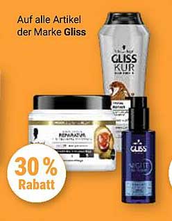 30% Rabatt auf alle Artikel der Marke Gliss