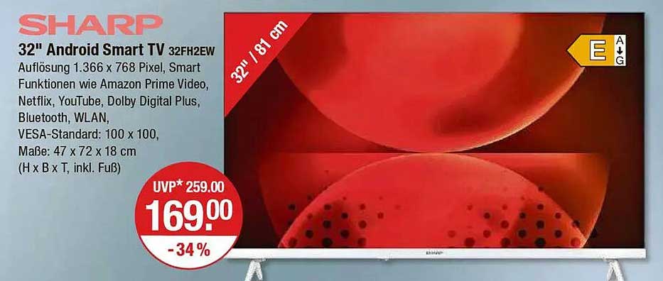 32'' Android Smart TV 32FH2EW von Sharp