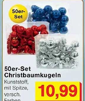 50er-Set Christbaumkugeln