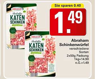 Abraham Schinkenwürfel verschiedene Sorten 2x50g Packung