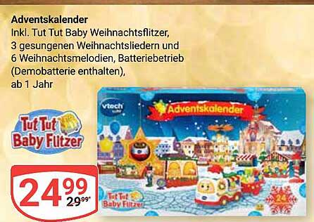 Adventskalender inkl. Tut Tut Baby Weihnachtsflitzer