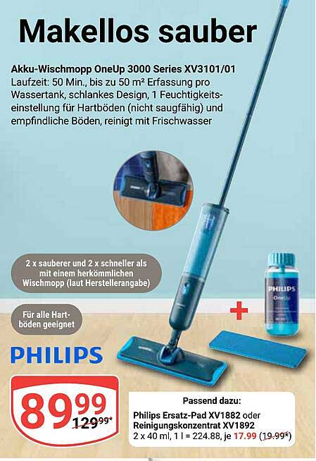 Akku-Wischmopp OneUp 3000 Series XV3101/01