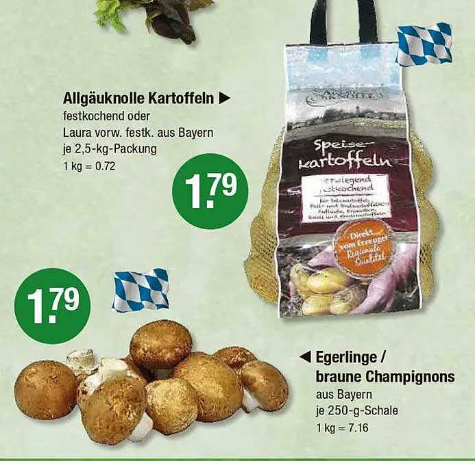 Allgäuknolle Kartoffeln - festkochend oder Laura vorw. festk. aus Bayern je 2,5-kg-Packung