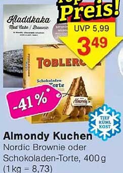 Almondy Kuchen - Nordic Brownie oder Schokoladen-Torte, 400 g